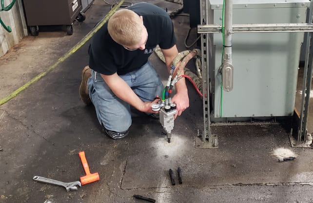 Commercial Machine Shop Floor Leveling & Repair