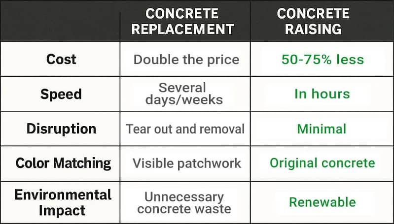 Concrete Replacement vs Concrete Raising