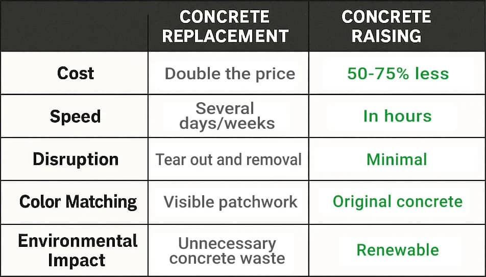 Concrete Replacements vs Concrete Raising